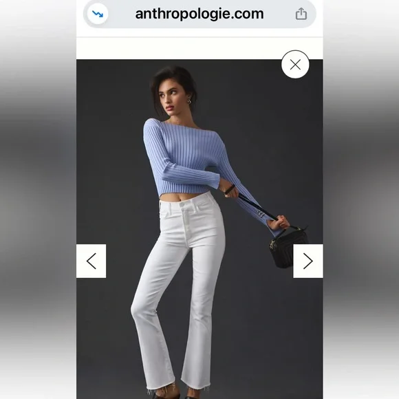 MOTHER The Hustler Ankle Fray White Jeans - Picture 4 of 11